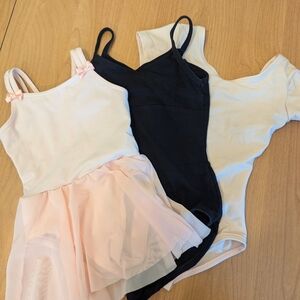 Kids Ballet Leotard Set Of 3 Pink Black